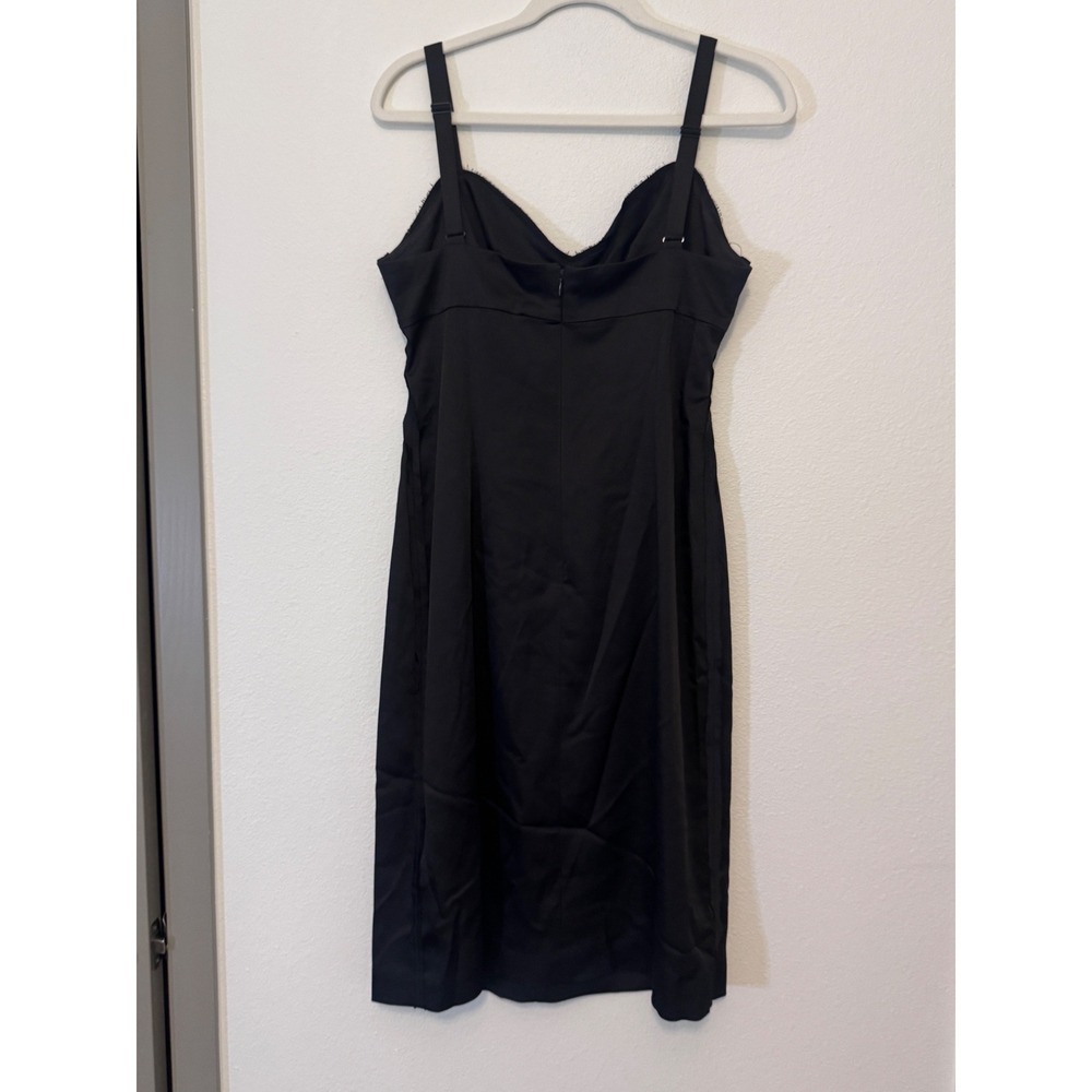 BCBGMAXAZRIA Black Sweetheart Cocktail Dress Midi Adjustable‎ Straps Size M L3